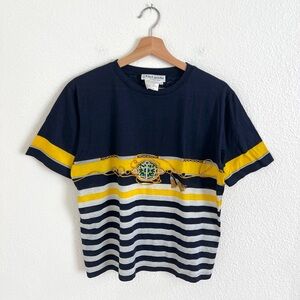 VINTAGE GUY LAROCHE navy blue nautical tee / size S-M